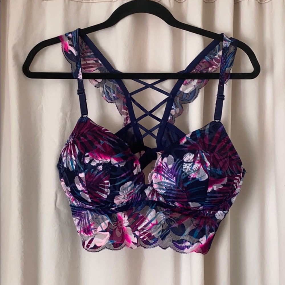 PINK lace bra, no underwire.